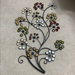 Metal flowers wall art